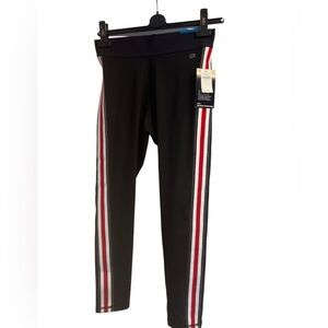 Gap fit GFast Legging black with red/white side stripe , Sz M